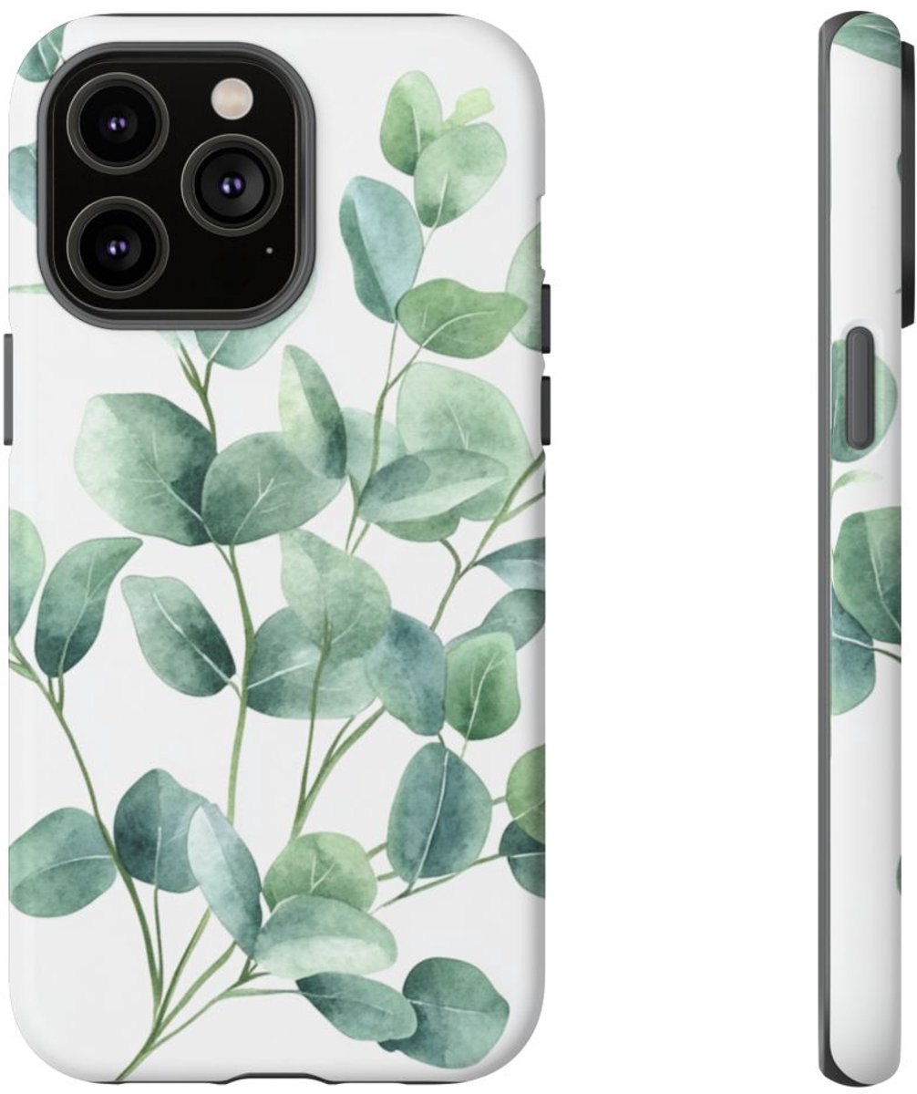Aquarel Eucalyptusbladeren – Telefoonhoesje Geschikt voor iPhone 14 Pro Max