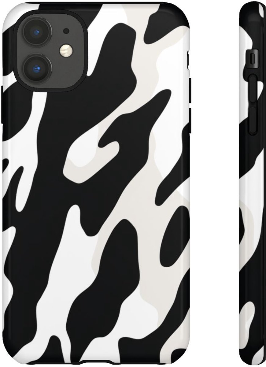 Zwart-Wit Koeienhuidpatroon – Telefoonhoesje Geschikt voor iPhone 11