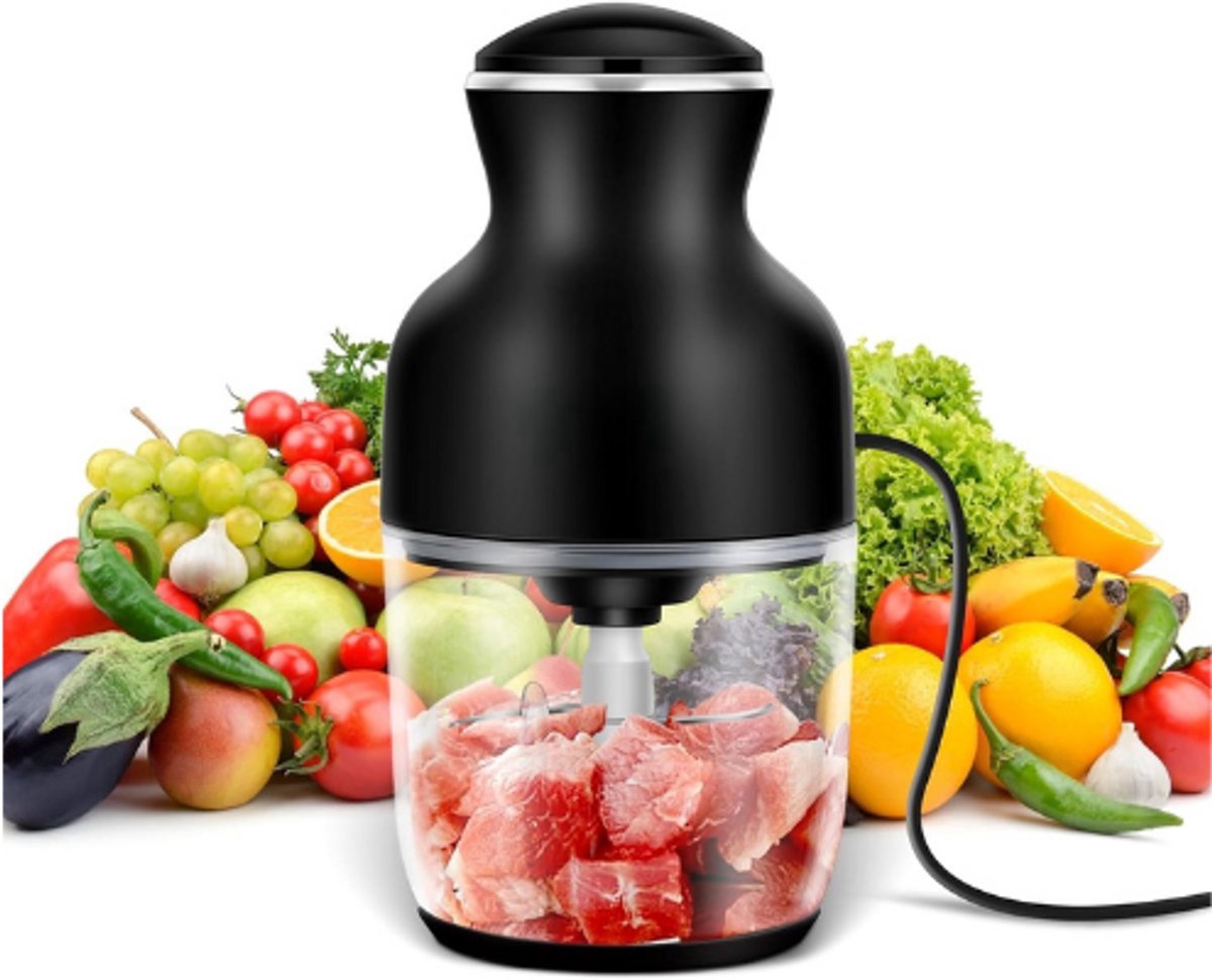 Thuys – Multi – Hakmolen – Elektrische Hakmolen 350W – 600ml Keukenhulp – Stil En Eenvoudig Te Bedienen – Zwart