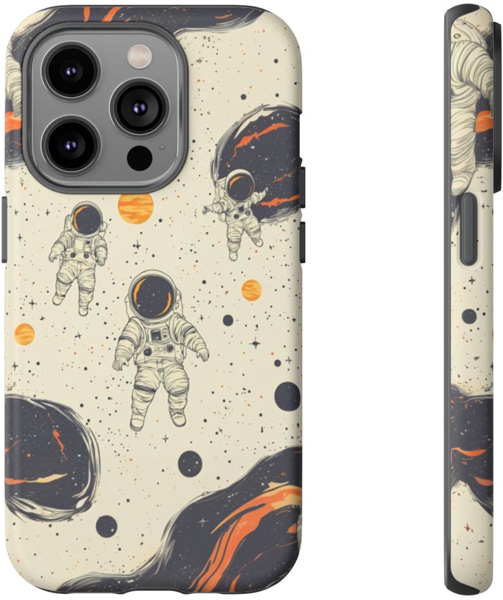 Astronauten en Ruimte-elementen Patroon – Telefoonhoesje Geschikt voor iPhone 14 Pro