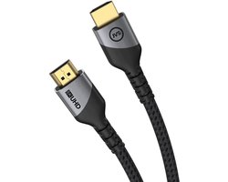 HDMI 2.1 Kabel - 300 CM - 8K/60Hz & 4K/120Hz - 48 Gbps - HDMI naar HDMI - Gevlochten Nylon - Kittenbandsluiting - Geschikt voor TV, Monitor, Gaming Consoles Etc. - Zwart