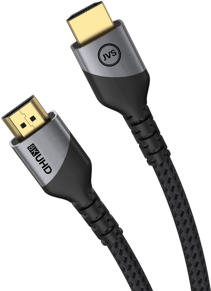 HDMI 2.1 Kabel - 300 CM - 8K/60Hz & 4K/120Hz - 48 Gbps - HDMI naar HDMI - Gevlochten Nylon - Kittenbandsluiting - Geschikt voor TV, Monitor, Gaming Consoles Etc. - Zwart