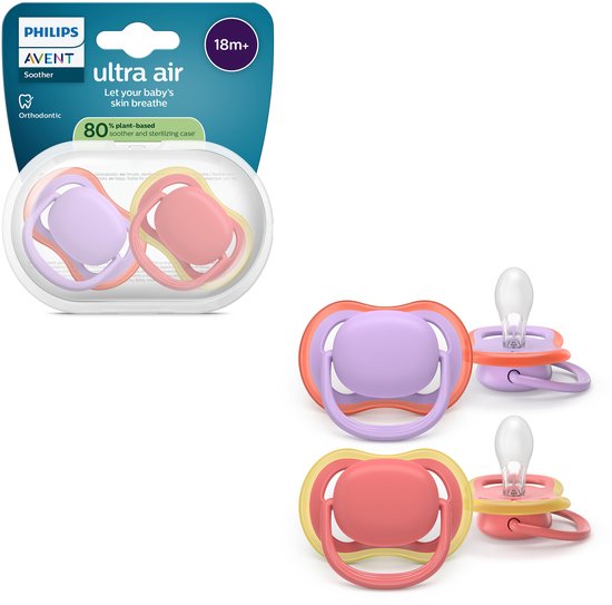 Philips Avent Ultra Air - Ademend en lichtgewicht fopspeen (18mnd+) - 2 stuks - SCF349/46 van Philips Avent — afbeelding 3