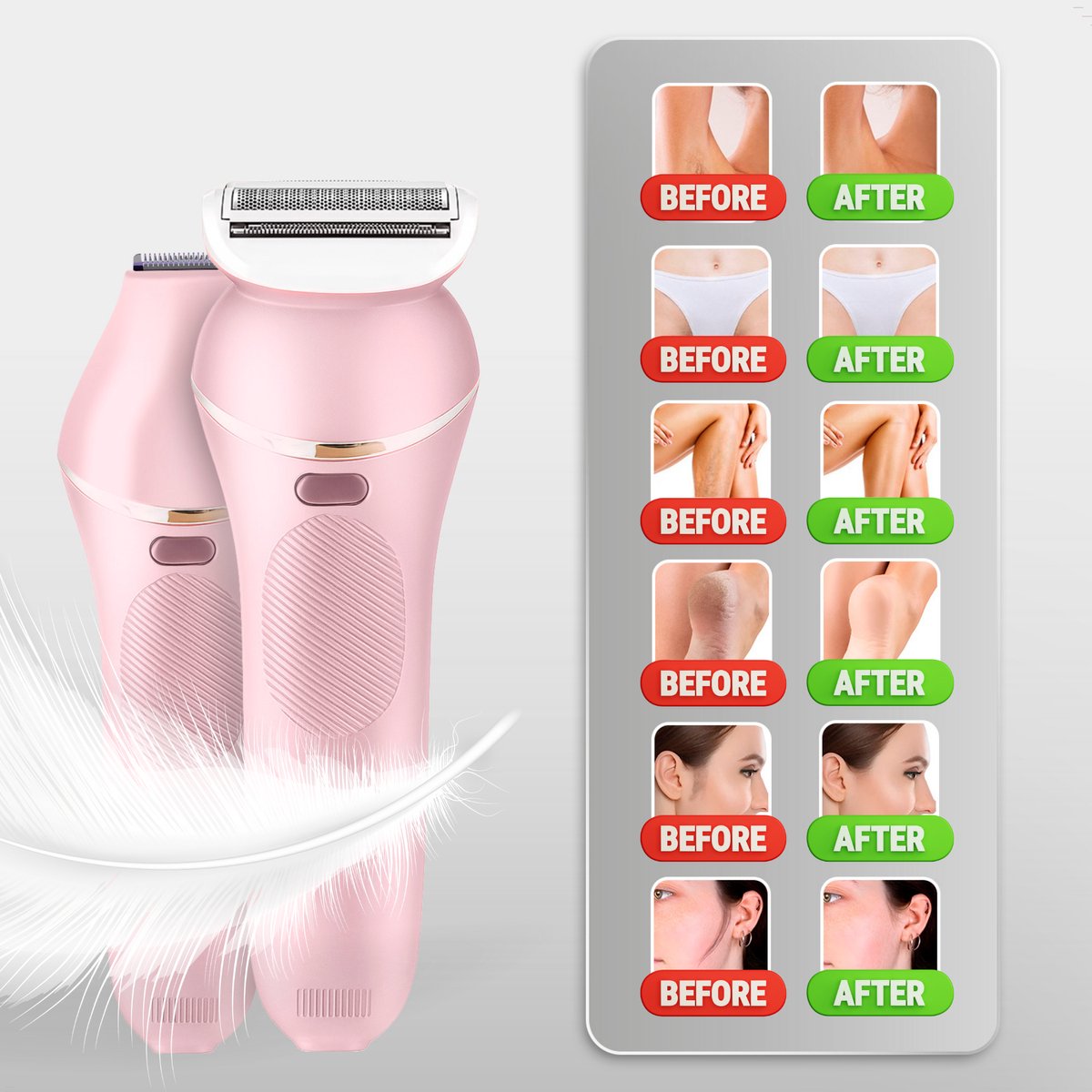 Sansbeauté® 7 in 1 Ladyshave voor Vrouwen - Gezicht - Oksels - Benen - Epilator - Trimmer voor Vrouwen & Dames - Bikinitrimmer Dames - Scheerapparaat Vrouw thumbnail 4