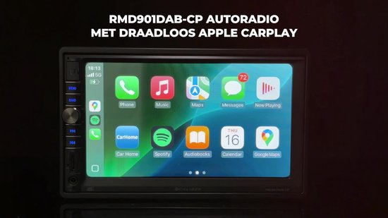 Caliber Autoradio - CarPlay - 2 din Autoradio - Bluetooth - dab+ - 7" Touchscreen - Wireless CarPlay - 4 x 100 Watt - Wireless Android Autolink (RMD901DAB-CP)