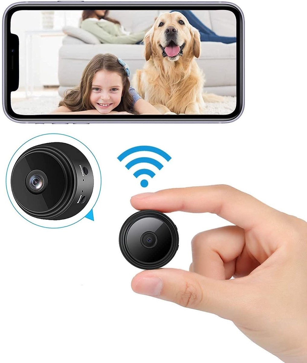 TuseRxln Verborgen Camera - Bewakingscamera Voor Binnen - 1080P Full HD+WiFi - 1 Stuk - Huis & Kantoor+Zwart