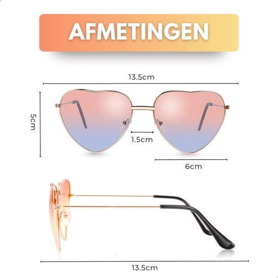 Boncy® Hartjes Zonnebril Dames & Heren - Zonnebrillen 2-Pack Gradient - Hartjesbril Sunglasses Gepolariseerd Fietsbril Sportbril - Festival Rave & Party Bril - Fietsbrillen Sportbrillen van Merkloos — afbeelding 4