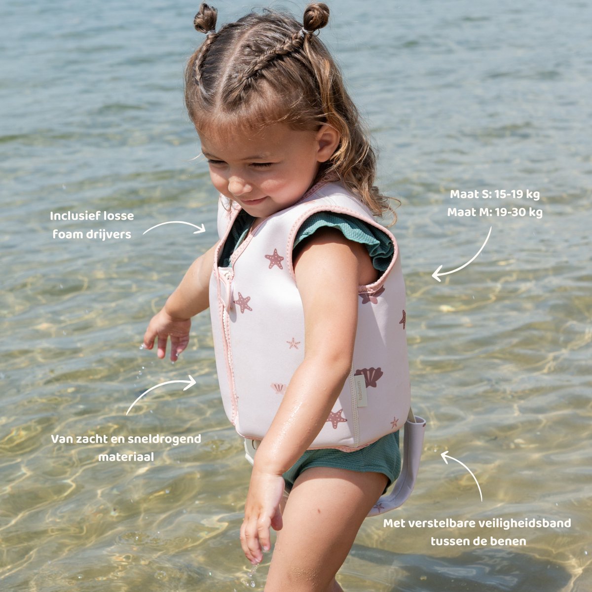 Babiem Lily Zwemvest - voor Kind - 15 tot 19kg - Drijfvest - 1 tot 2 jaar - Blauw — afbeelding 2