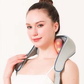 Auronic Shiatsu Massage kussen - Elektrisch Nekmassage Apparaat - Massage Apparaten - Nek en Schouder Massage Apparaat - Infrarood - Zwart/Grijs
