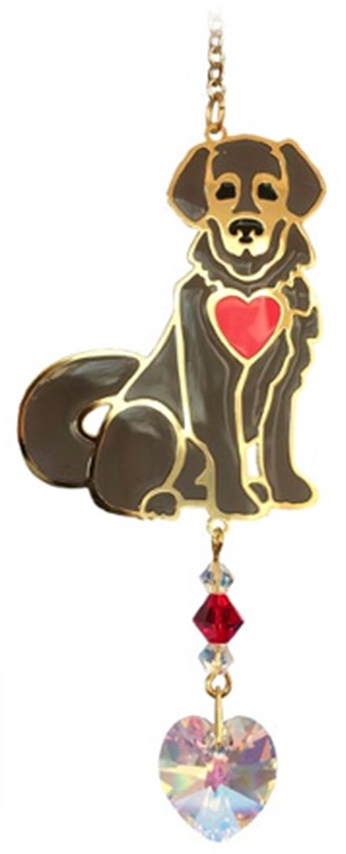 Suncatcher/Zonvanger/Zonnevanger - Hond Bruin - Crystal Dreams - Handgemaakt - 20mm Kristal - L20cm