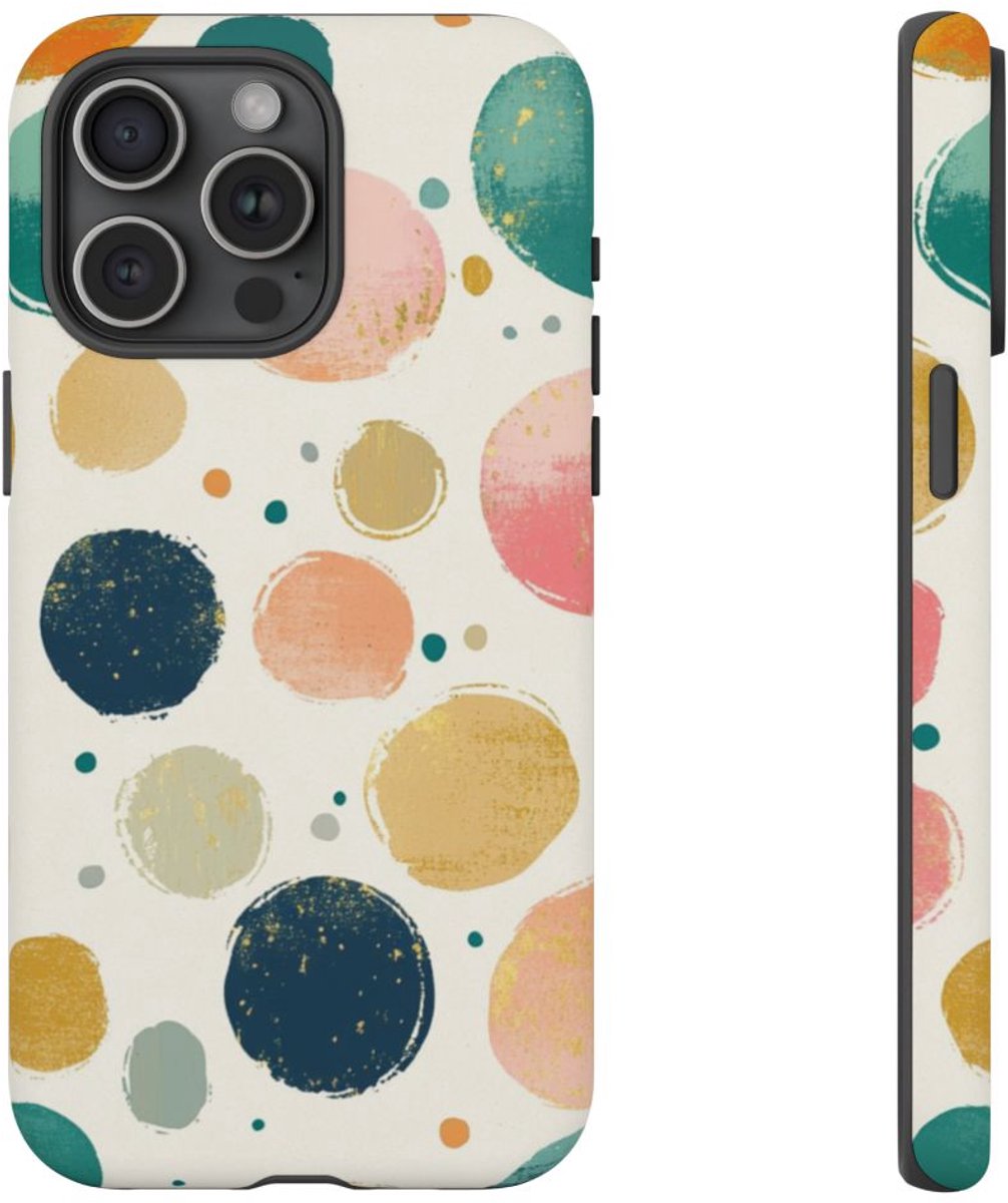 Vrolijk Abstract Stippenpatroon – Telefoonhoesje Geschikt voor iPhone 15 Pro Max