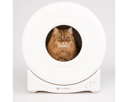 Automatische kattenbak - XXL 72L - Zelfreinigende kattenbak - Met app - Voor 1 of meer katten - Flamingo