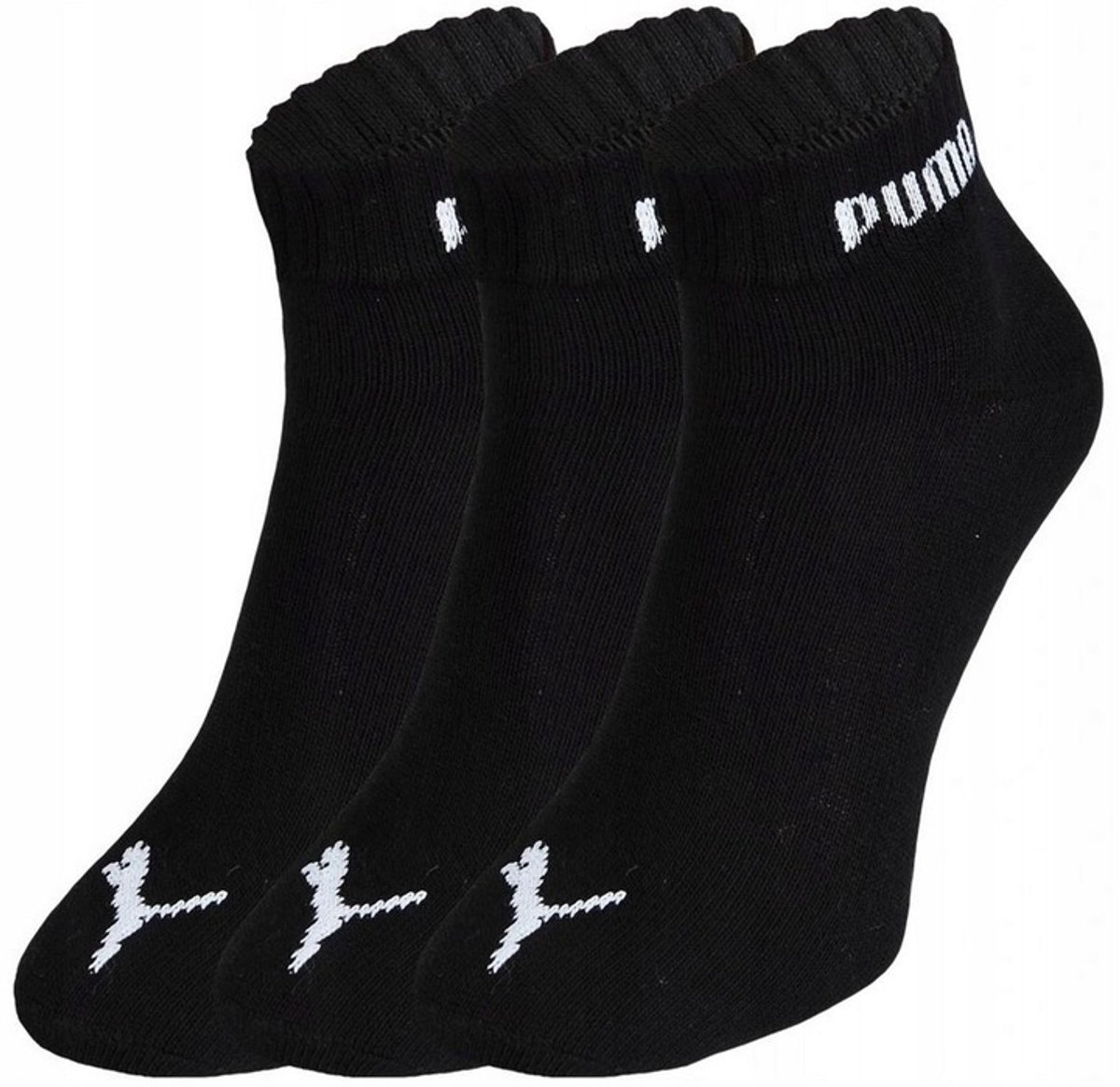 PUMA Sportsokken Heren 43-46 – 3 Paar Quarter Sokken Zwart