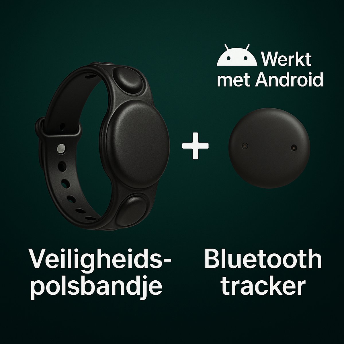 Kinder Bluetooth Tracker Polsband – Werkt met Samsung & Android Google Find My Device (Find Hub) – Ideaal voor Vakantie & Drukke Plekken – Zwart – 2-8 Jaar