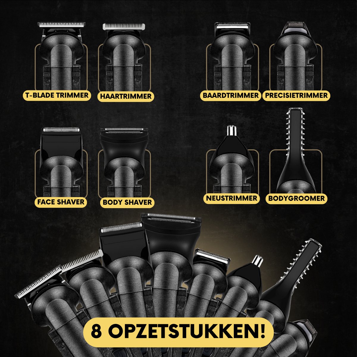 Sansbeauté 8-in-1 Baardtrimmer Mannen - Trimmer voor Baard en Lichaam - 0.5-15MM - Incl. 8 opzetstukken - Waterproof - All in One - Bodygroomer Mannen - Snor Trimmer - Tondeuse Barbe - Beard Trimmer - Trimapparaat - Multigroomer thumbnail 4