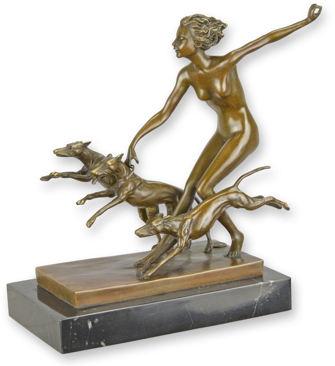 Bronzen beeld - "Stoeien in de lente" - sculptuur - 22,9 cm hoog