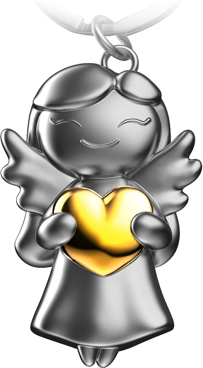 FABACH Beschermengel Sleutelhanger Ster met Hart - Engel Geluksbrenger Sleutelhanger Liefde - Cadeau Beschermengel Geluksbrenger - Lieve Engel met Hart als Cadeau Idee voor Vriendin