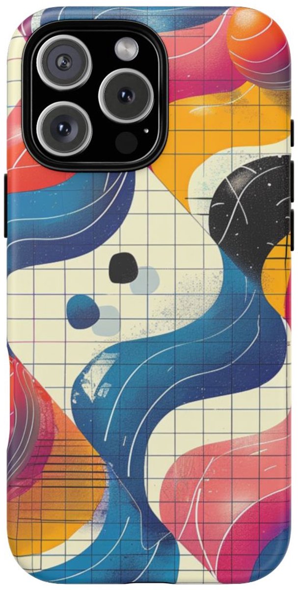 Kleurrijk Abstract Geometrisch Ontwerp – Telefoonhoesje Geschikt voor iPhone 16 Pro Max