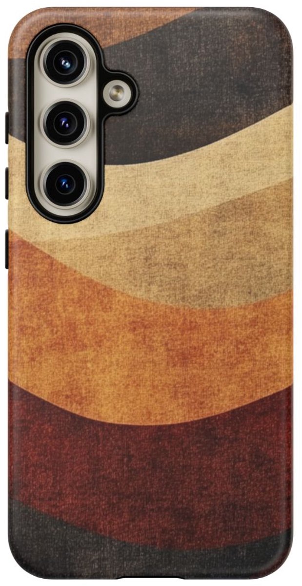 Warme Abstracte Golfpatronen – Telefoonhoesje Geschikt voor Samsung Galaxy S24