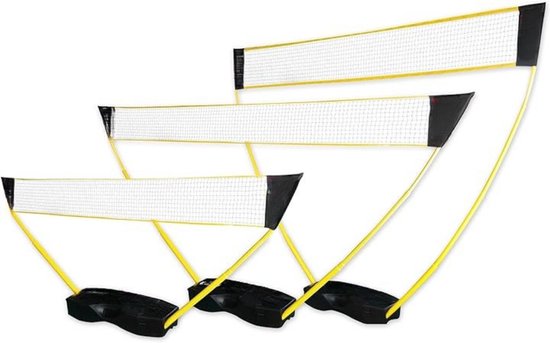 Foto: Badmintonnet sportnet volleybalnet tennisnet badmintonnet complete set met stokken net grondpinnen en spanner touwen multifunctioneel inzetbaar