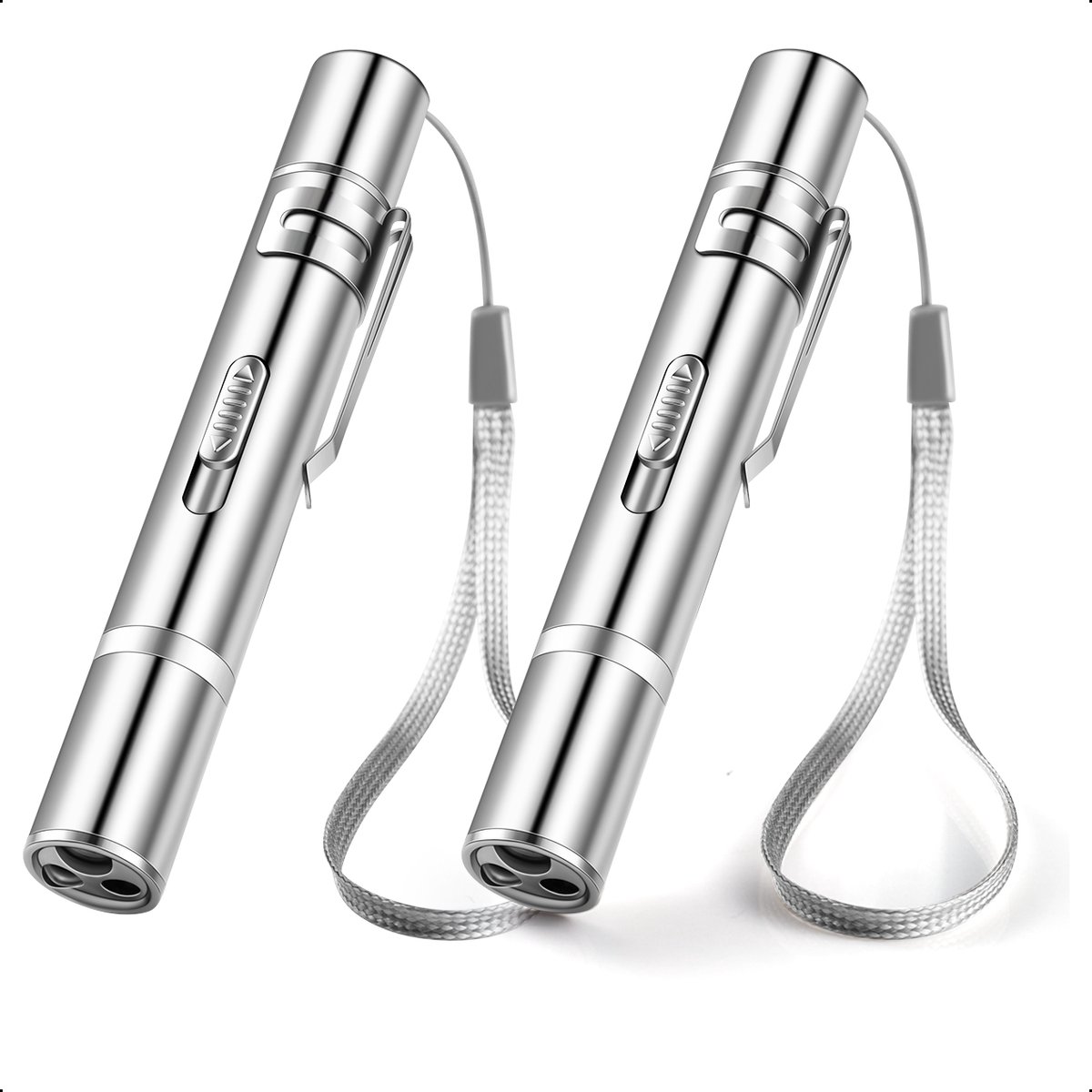 Image of 2-Pack Tech Essentials® 7-In-1 Laserpen - USB Oplaadbaar - RVS - Kattenspeeltjes - Laserlampje - Rood - Hond - Laser Pointer