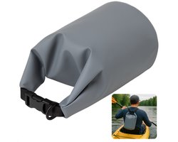 Cheqo® Waterdichte Tas 5 Liter – Dry Bag Grijs – Outdoor Tas met Roll-Down Sluiting – PVC Plunjezak – Sporttas & Strandtas – Verstelbare Schouderband – Stof- en Watervrij – Unisex Zeiltas – Compact & Duurzaam – Zwemhulp