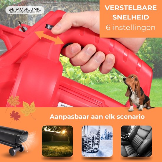 Mobiclinic® Mobiclean - Bladblazer - Stofzuiger - Bladvergruizer - 3000W - 6 Snelheden - 3 in 1 - Lichtgewicht - 35L - Snelheid van het blazen 270 km/u - Voor de tuin - 220V - Schouderband van Merkloos	 — afbeelding 5
