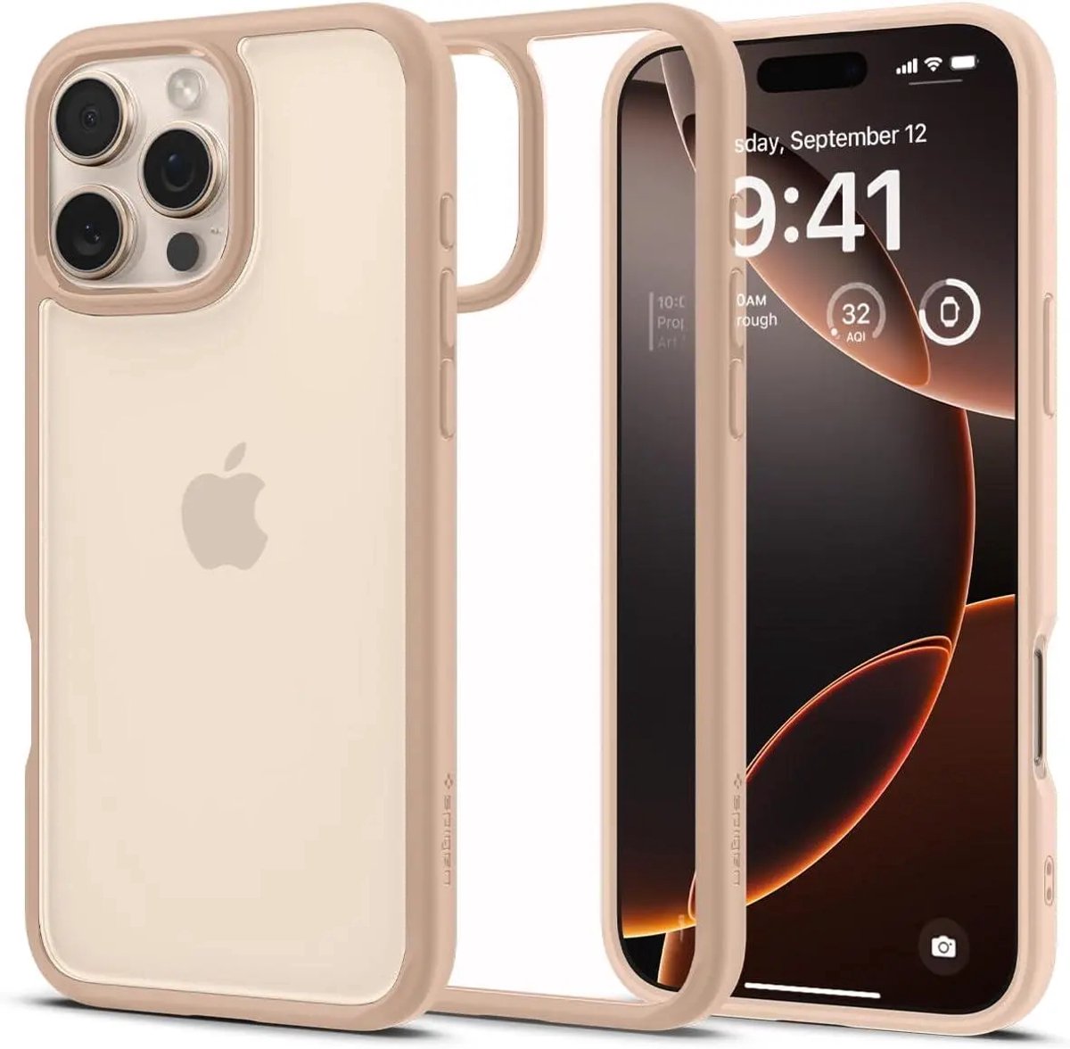 Spigen Geschikt voor Apple iPhone 16 Pro Max - Ultra Hybrid - Back Cover Hoesje - Roze