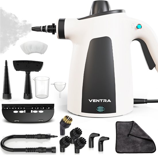 Foto: Ventra 15 delige stoomreiniger steam cleaner handstoomreiniger 3 5 bar extra krachtig 5 meter stroomkabel inclusief microvezeldoek