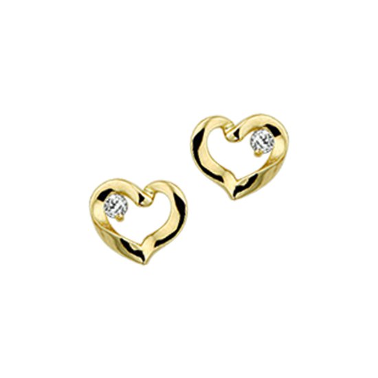 Marie-Celeste Boucles d'oreille clous Coeur Zircone - Or