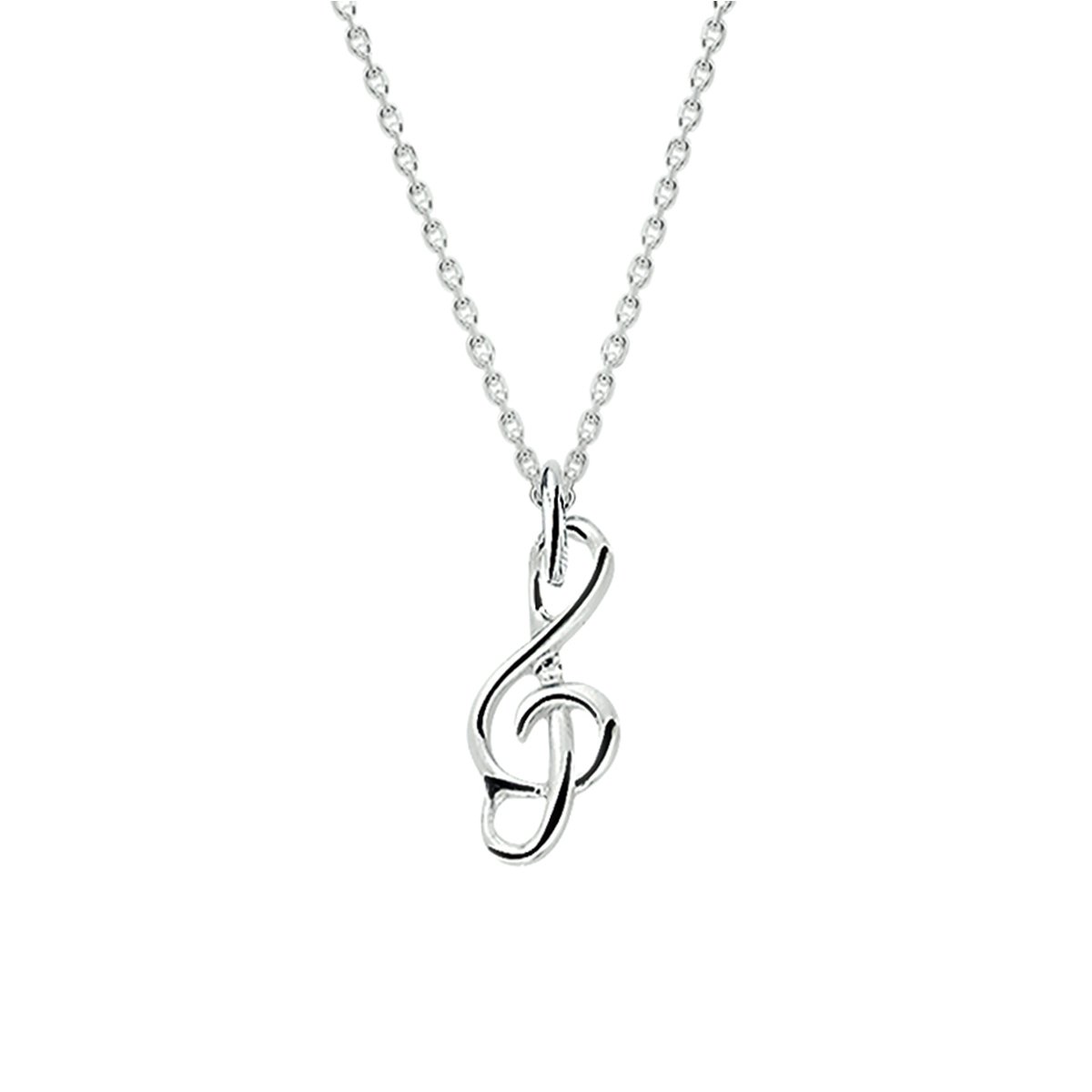 Glams ketting hanger g-sleutel 1,1 mm 41 + 4 cm - Zilver