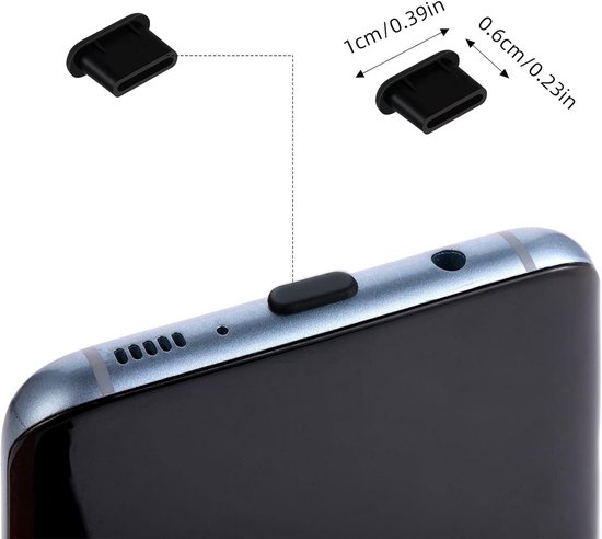 GEEHUA 10 Stück USB C Staubstecker Abdeckung, Typ C Anti Staub Stecker Staubschutz Abdeckung Schutzkappe mit 10 Stück Lanyard Telefonringband für Mobiltelefone und Reinigungsbürste