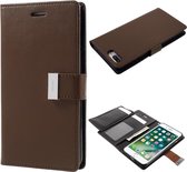 Leren Wallet case - Rich Diary - iPhone 7/8 Plus  - Bruin - Goospery