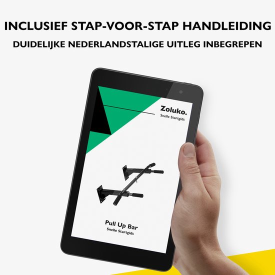 Zoluko Professionele Pull Up Bar Wandmontage - 150kg Draagkracht - Incl. E-boek - Eenvoudige Bevestiging - Optrekstang Fitness - Pull Up Station voor Thuis Sporten - Chin Up Bar - Zwart