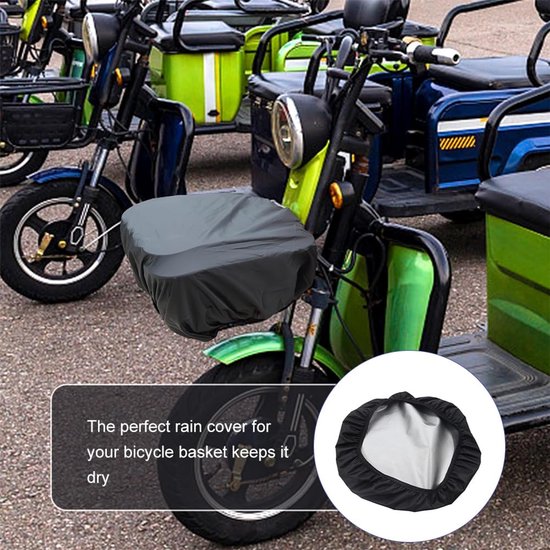 Fietskrathoes - Krathoes - Crate cover - Fietsmandafdekking - Waterdich - Fietskrat afdekhoes - Regenbescherming fietsmand voor - Regenhoes voor mand achter - UV bescherming - 45 x 37cm - Voor alle manden - Eenvoudig te installeren van Merkloos — afbeelding 2