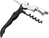 Doodadeals® Couteau sommelier - Couteau Sommelier - Tire - bouchon à Vin - ouvreur de Vin - Bières ouvre - Ouvre - bouteille - en acier inoxydable et en plastique - Zwart