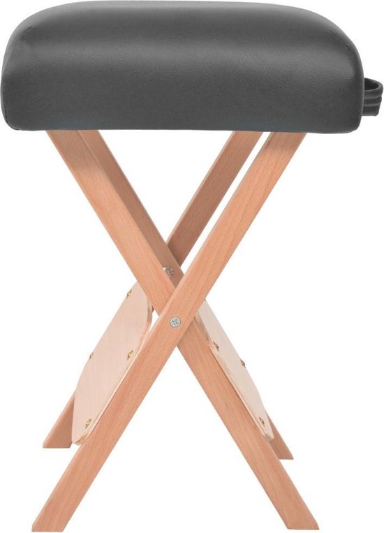 vidaXL - Massagekruk - met - 12 - cm - dikke - zitting - inklapbaar - zwart