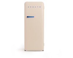 CREATE - Koelkast in retrostijl - Zand - Handvat Kobaltblauw - FRIDGE RETRO 281L