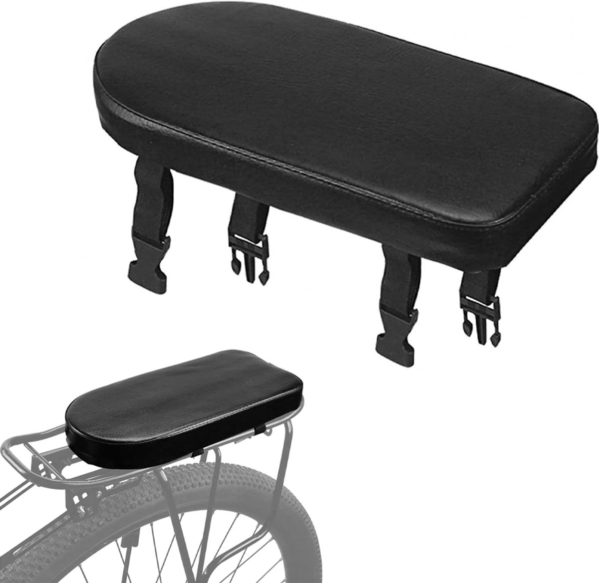 Bagagedrager Kussen - 32x15x5 CM - Fietsstoeltje Achterzitje - Fietskussen Achter - Stoelen Voor Mountainbikes - Dikker Zitvlak - Comfortabel Bagagedrager Kussen - Kussen Voor Een Fietsbagager - Voor Elektrische Fiets/ Fietsen/Elektrische Scooter