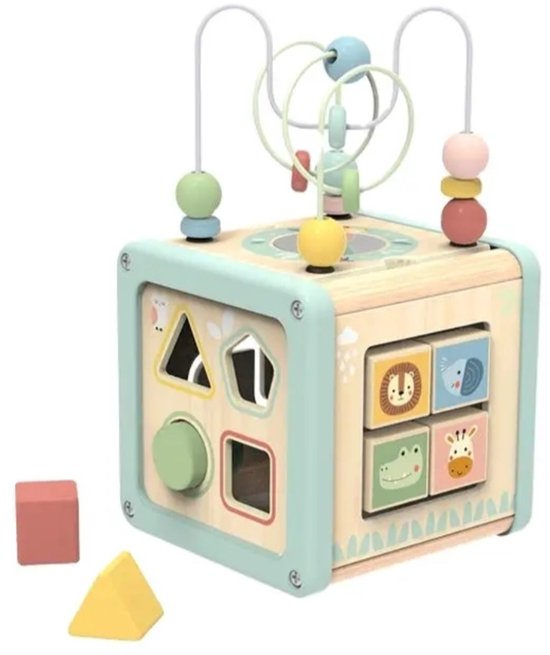 Cho Cho - Activiteitenkubus 5 in 1 - Montessori Speelgoed - Kinderspeelgoed - Blokkendoos - Speelkubus - Educatief Speelgoed - Motorisch - Peuter Speelgoed - Jongens - Meisjes - Leerzaam - Hout - Veilig - Milieuvriendelijk van Merkloos — afbeelding 4