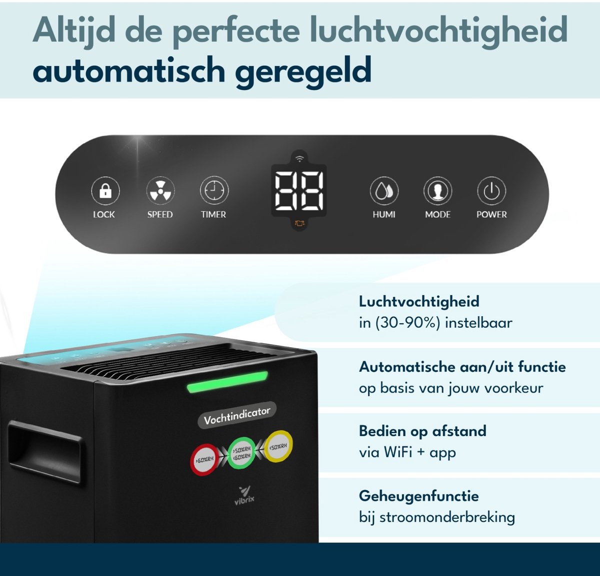 Vibrix DryFlow6 Pro Luchtontvochtiger - 6L per dag thumbnail 4