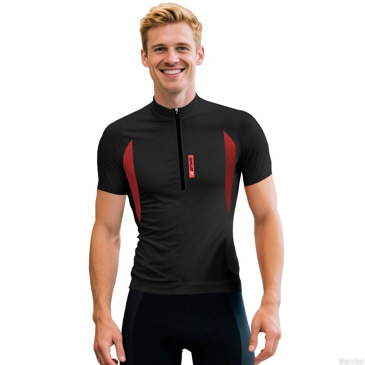 MEETEU Cycling Fietsshirt Heren Korte Mouwen - Wielershirt Heren Korte Mouw - Comfortabel en Sneldrogend Wielrenshirt Heren -Zwart-XXL