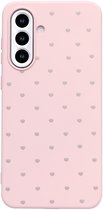 Coque Samsung Galaxy A56 - Rose - Casemania Coque arrière robuste en Siliconen avec imprimé Hartjes