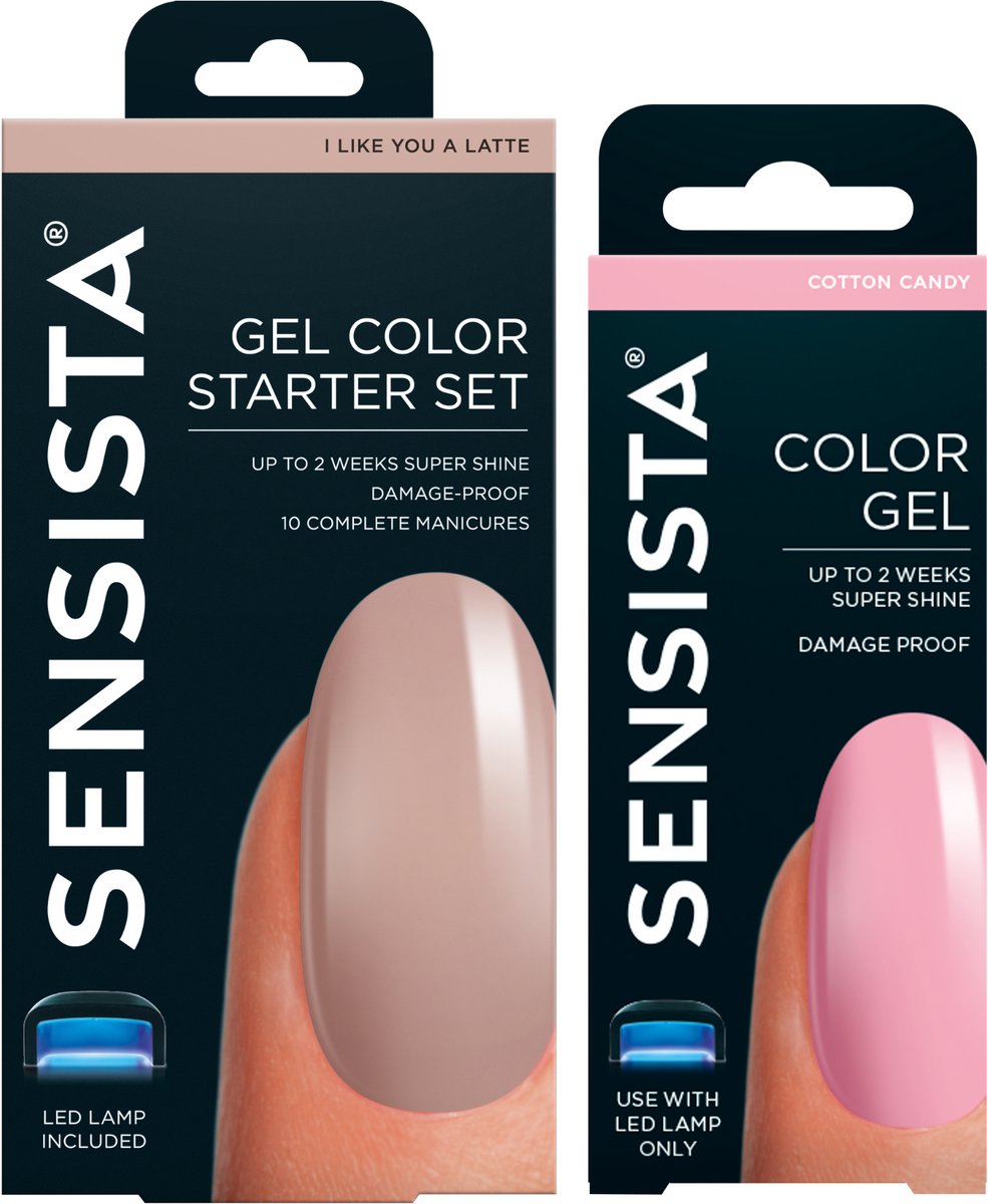 Sensista Cadeauset - I like You A Latte - Cotton Candy - Gellak Starterspakket - Gel nagellak - Nude - Roze - 7.5ML