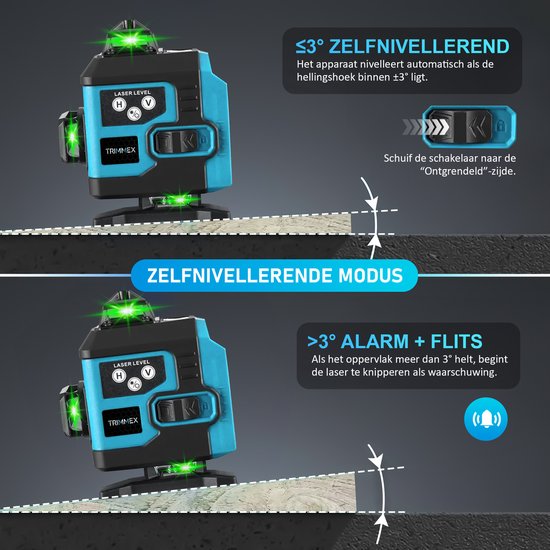 Tetra Kruislijnlaser 4d - 4 Tot 16 Lijnen Met 1,5 M Statief