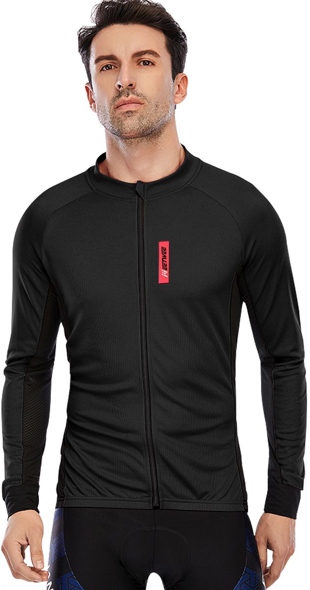 MEETEU Cycling Fietsshirt Heren - Lange Mouw - Wielershirt-Zwart-XXXL