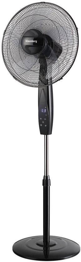 Staande ventilator 40 cm zwart Klausberg KB-7718 met afstandsbediening, 3 snelheden, timer, oscillatie, LED display