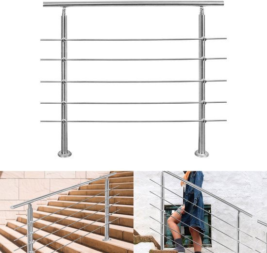Trapleuning, 123 cm Trap Rail, 304 Roestvrij Stalen Moderne