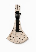 Peuter draagzak - Kinder draagzak – Beige Hartjes - voor Baby's en Peuters tot 15kg - Katoen -Schouder en Heupdrager - Opvouwbaar en Comfortabel - Baby- en Peuter Artikelen