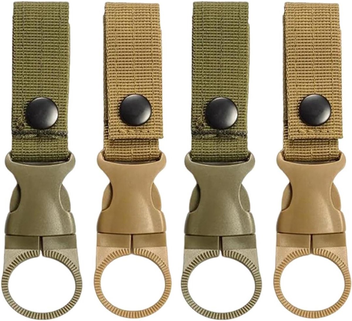 Allecto Plus - Flessenhouder Clip Sleutelhanger met Gespsluiting - Ideaal voor Kamperen en Wandelen - Blauw XS